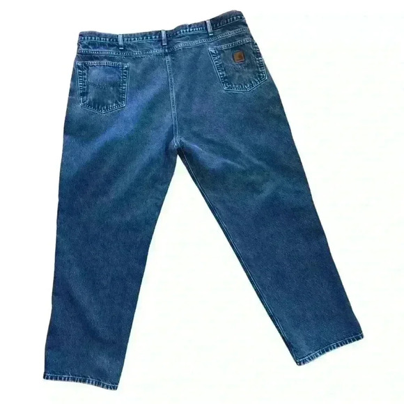 Carhartt mens jeans 48 x 32 relaxed fit straight leg high rise medium wash blue - Picture 3 of 6
